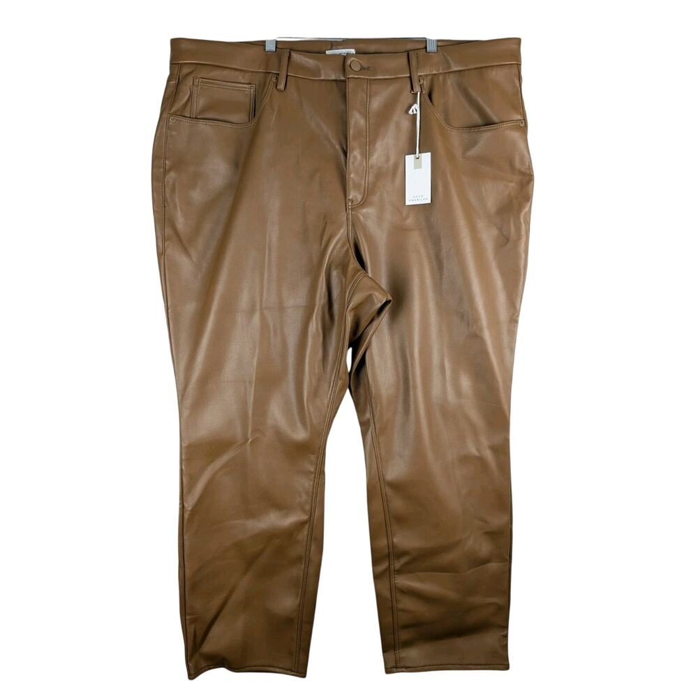 Good American Better Than Leather Pants Womens 26 Good Icon‎ Burnt Caramel NWT